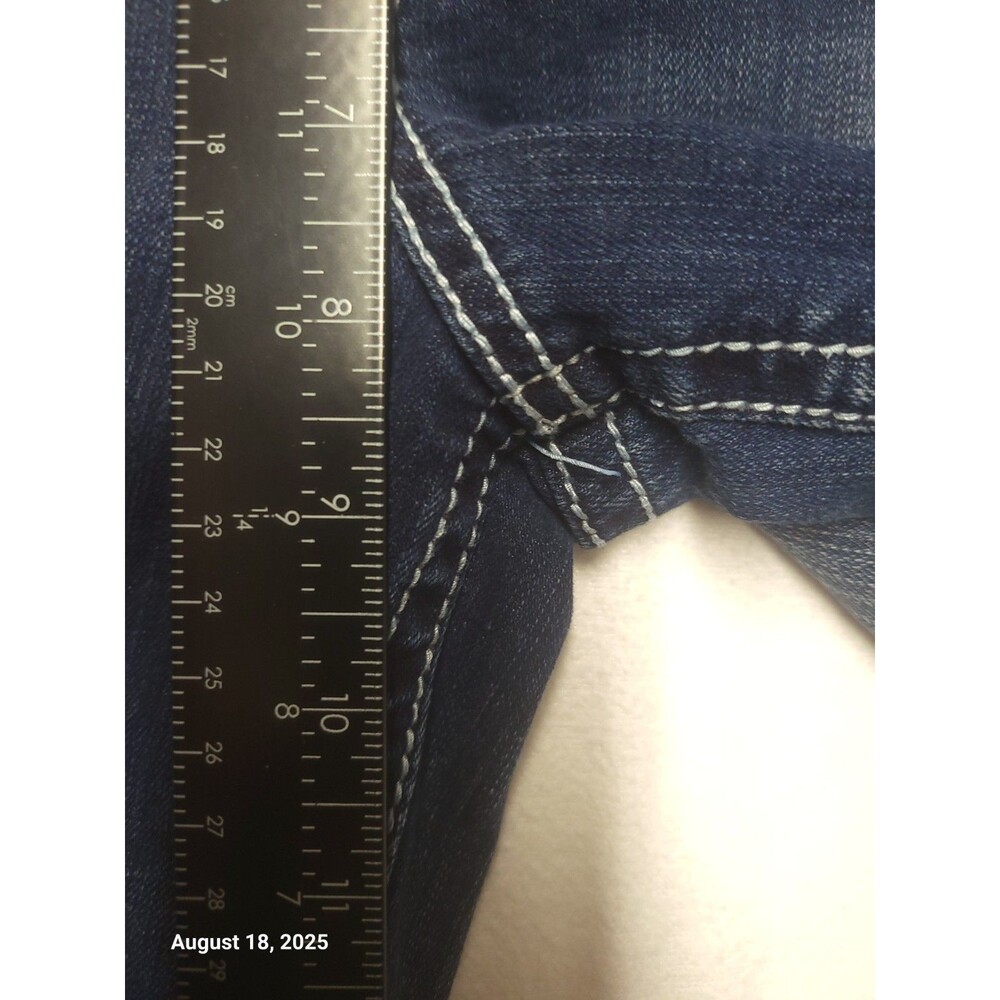 Maurices Thick Stitch Distressed Women's Straight Leg Blue Jeans ECU Size 11/12 - Picture 5 of 7